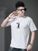 European Goods 2025 New Summer Trendy Brand Cartoon Embroidery Printed Short-Sleeved T-Shirt Men's Round Neck Top Half-Sleeved T-Shirt