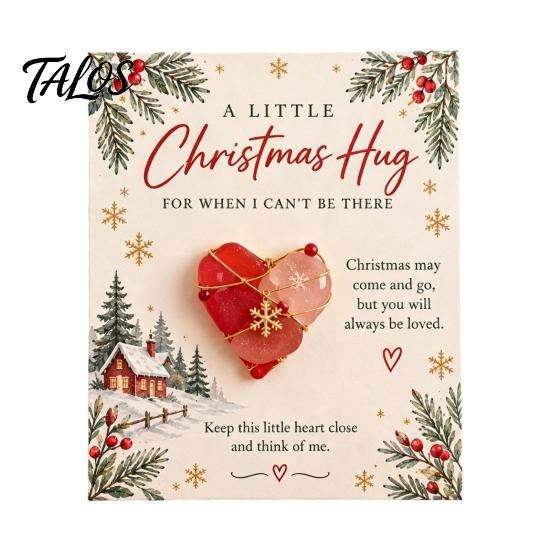 Thoughtful Little Gifts for Christmas Hug Pocket Card, Mini Festive Greeting Card Adorable Characters Decor with Envelope, Holiday Gift Tag