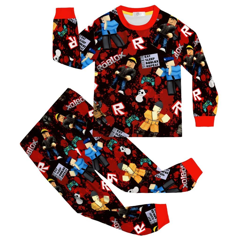81173 Детская одежда для мальчиков и девочек с принтом игры Roblox: футболки, топы, брюки, пижамы, комплекты для сна 110cm красный