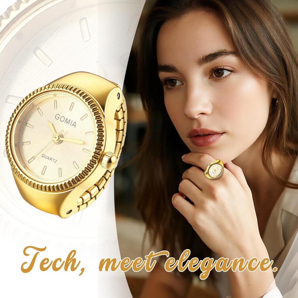 Ring Watch Women's Cute Stylish Stainless Steel Ring Free Size Quartz Fashion Accessory - Birthday Christmas Valentine's Day Gift