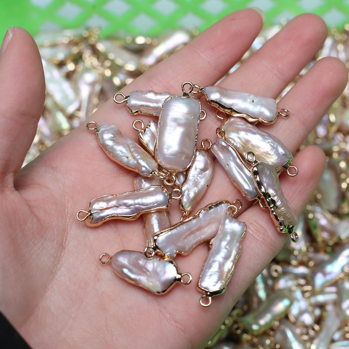 

1 шт., нерегулярный прямоугольник, белый искусственный жемчуг, барочный кулон, подвеска, соединитель для креативного изготовления ювелирных изделий своими руками, подарок на карнавал ко Дню святого Валентина 1Pc/0.9×2.5cm белый