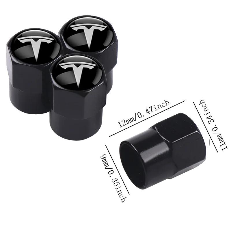 Car Sticker 2025 New Tesla 4Pcs Car Aluminum Tire Valve Caps Wheel Tyre Stems Air Valve Covers Emblem For Tesla Model 3 Model Y