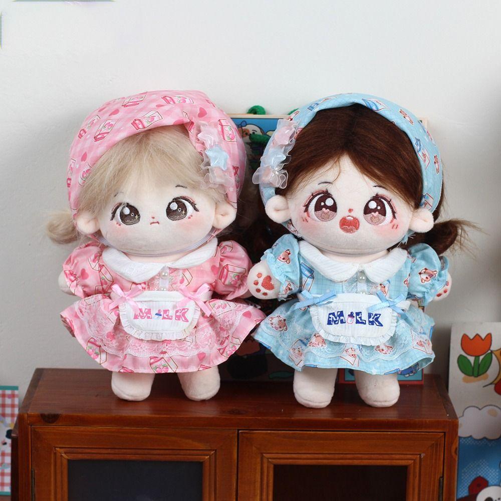 

Cute 20cm Cotton Doll Clothes Set Beautiful Ranch Set New Skirt Scarf Bib Suit (Only Clothes) Yellow-3pcs