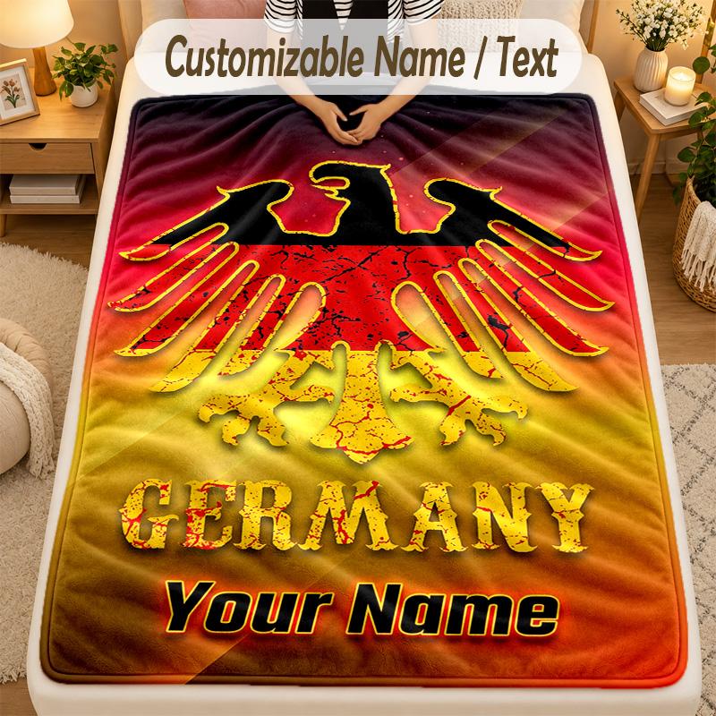 Flannel BlanketEintracht Frankfurt Custom Name Text Personalized Soft Warm Throw Blanket Home Decor Gift