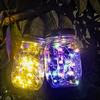 Rainproof Solar Mason Jar Wish Light for Garden, Balcony, and Villa Decor.