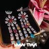 Jewelry, Rainbow Wreath Crown Water Drop Gem Necklace, Heron Feather Crown, Color Diamond Flowering Fringed Earrings, Brooch