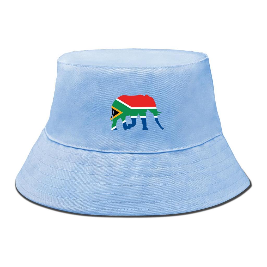 Elephant Flag of South Africa Print Bucket Hat , Patriotic Fisherman Cap Lightweight Fit Summer Fishing Hat