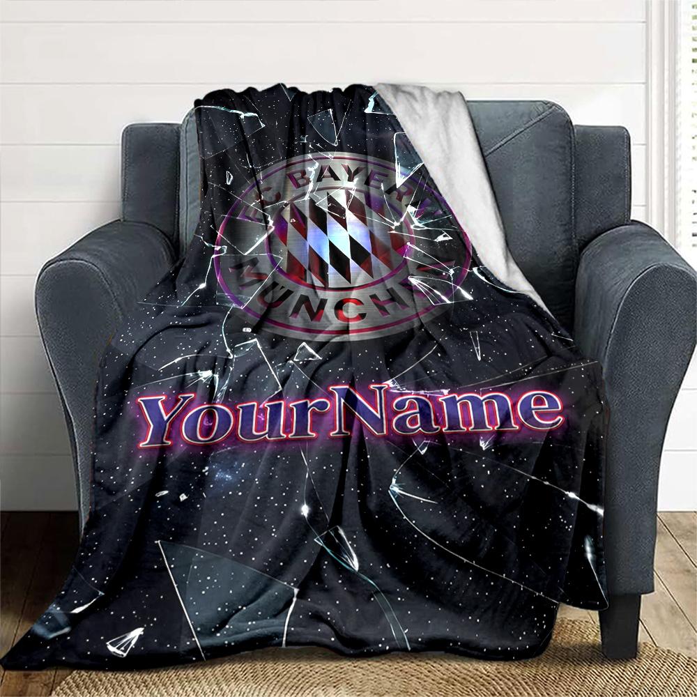 Bayern Munich Customize Text Blanket Multi-purpose Customizable Blanket Ultra-Soft Throw For Chair Picnics Nap Seaside for All Occasions