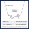Sweetrain Full Moissanite Necklace for Women 925 Silver Star&Moon Pendant 18k white Plated Female Necklace