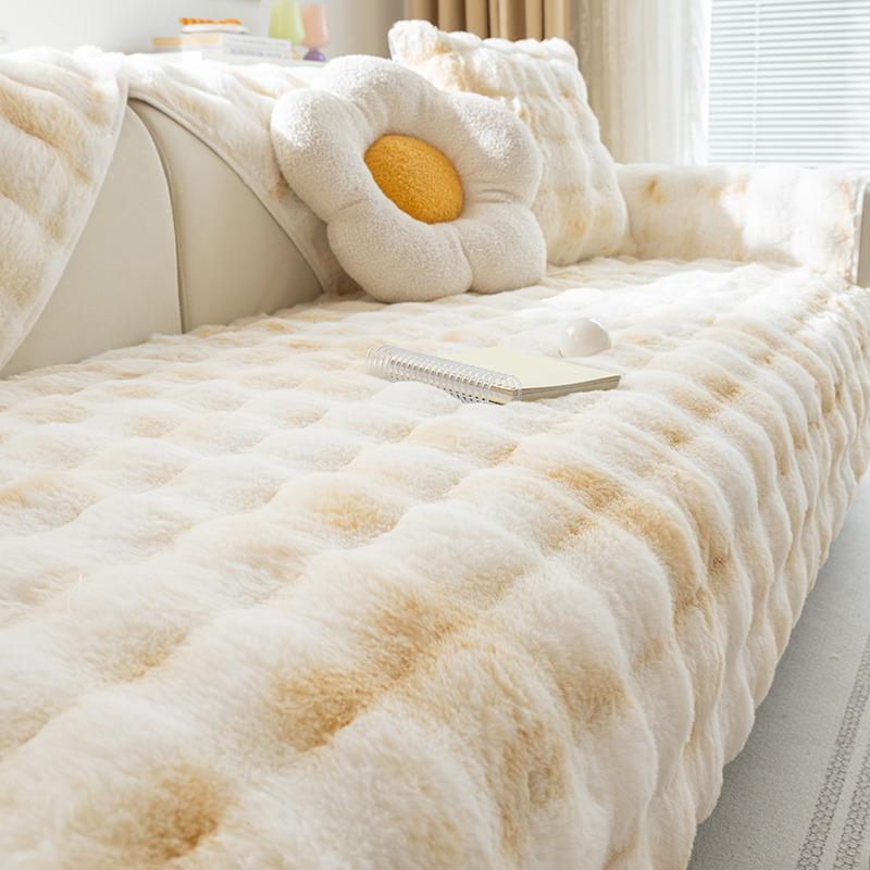 

Теплый уютный молочный плюшевый чехол для дивана, утолщенный, противоскользящий, изысканный, с окантовкой, полотенце для дивана, ткань для сиденья, подушка для дивана, машинная стирка 70x70cm 1pcs
