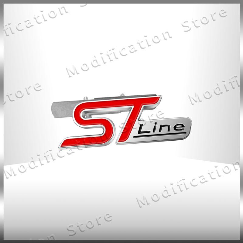 3D Metal Car Styling ST Line Logo Front Grill Badge Sticker For Ford Focus Fiesta Ecosport Mondeo Kuga Rear Trunk Side Fender