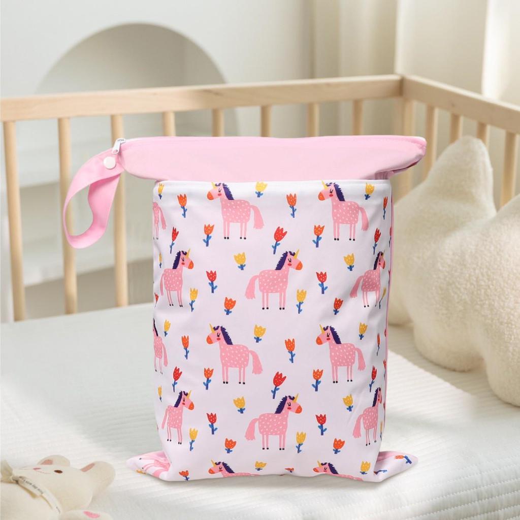 Nordic Dinosaur Baby Room Storage Bag - Waterproof Double Layer Wet/Dry Hanging Bag