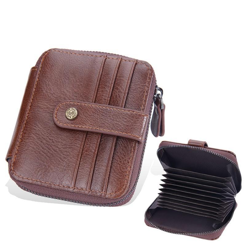 New Men s Short Wallet European American Business Multi Card Retro Zipper 12x10x2