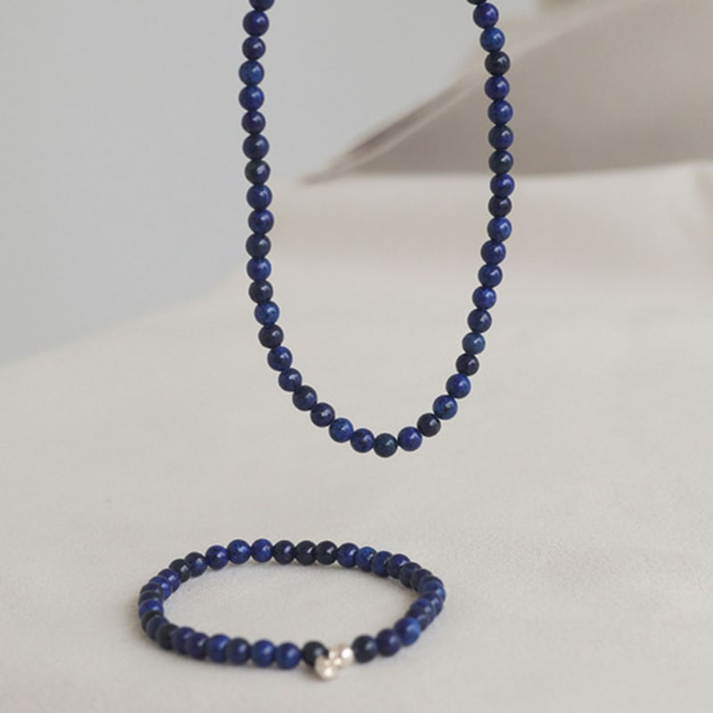 Modernlike Silver 925 Lapis Necklace 4.5mm