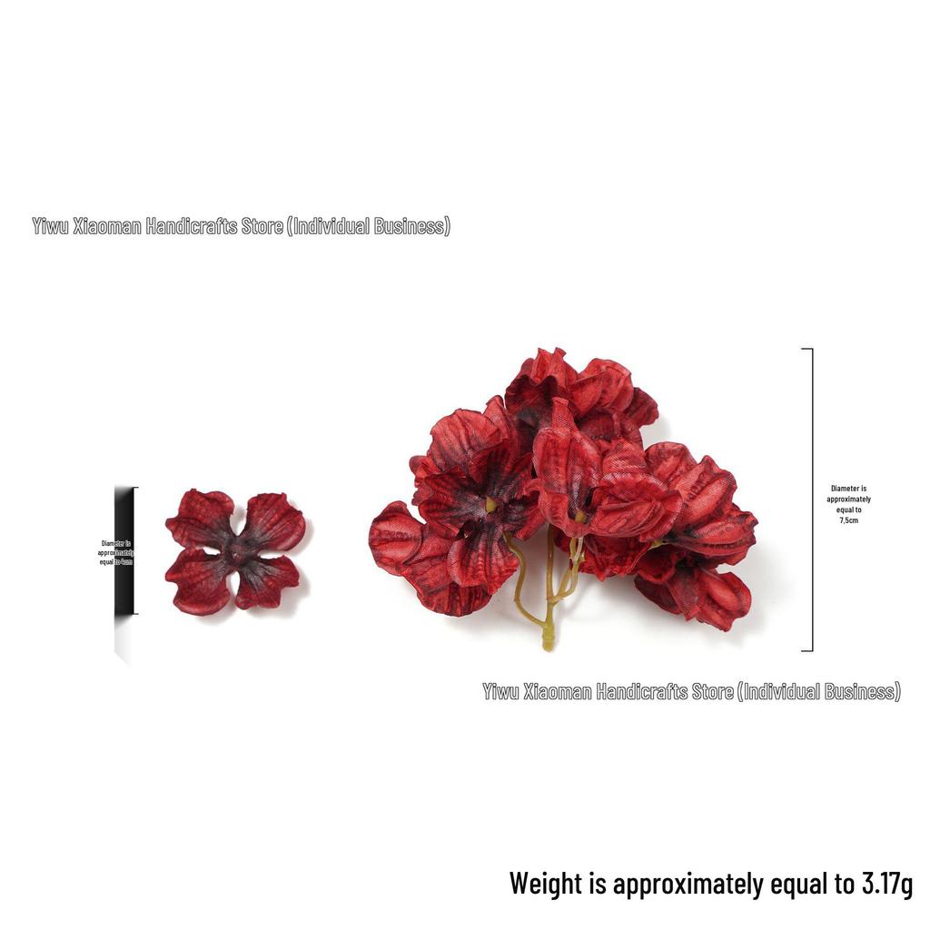 Multi-color Burned Edge Silk Hydrangea Hairpin – Creative DIY Hanfu Hair Accessory for Graduation Caps
