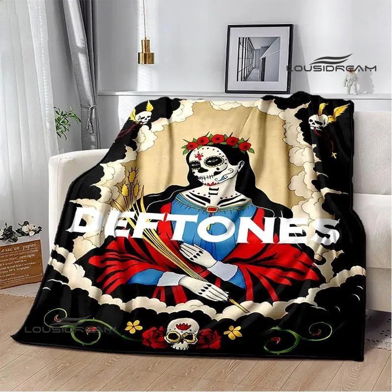 Deftones Bandlogo aufgedruckte Decke Kinderdecke Flanell weich kuschelig Decke für Zuhause Reise Decke Geburtstagsgeschenk Dekoration