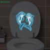 Blue Light Dolphin Toilet Sticker