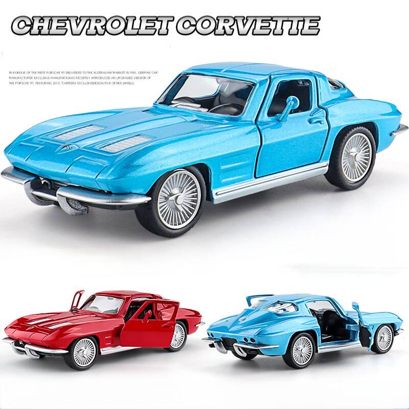Chevrolet Corvette C2 1963 Retro Clasic Supercar Simulare Diecast & Vehicul Jucărie RMZ city 1:36 Model de Mașină din Aliaj Cadouri Pentru Copii