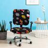 Print Armchair Cover Elastic Spandex Computer Seat Cover Modern Office Rotating Split Chair Cover Washable 2Pcs/Set