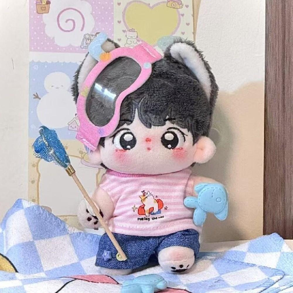 1 set Striped T-shirt 10/20cm Cotton Doll Clothes Cowboy Hat 10cm Doll Clothes  Kids Gift