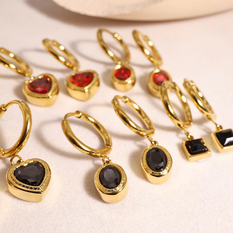 2023 Nye Pendler Allsidige Zirkon Øredobber Femininitet Høy Følelse Ørekrok Rustfritt Stål Kald Stil Franske Retro Øredobber