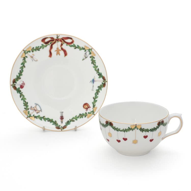 Royal Copenhagen Star Fluted Christmas Collection Tea Cup Saucer 300ml 2503086 2503086 & [Item]