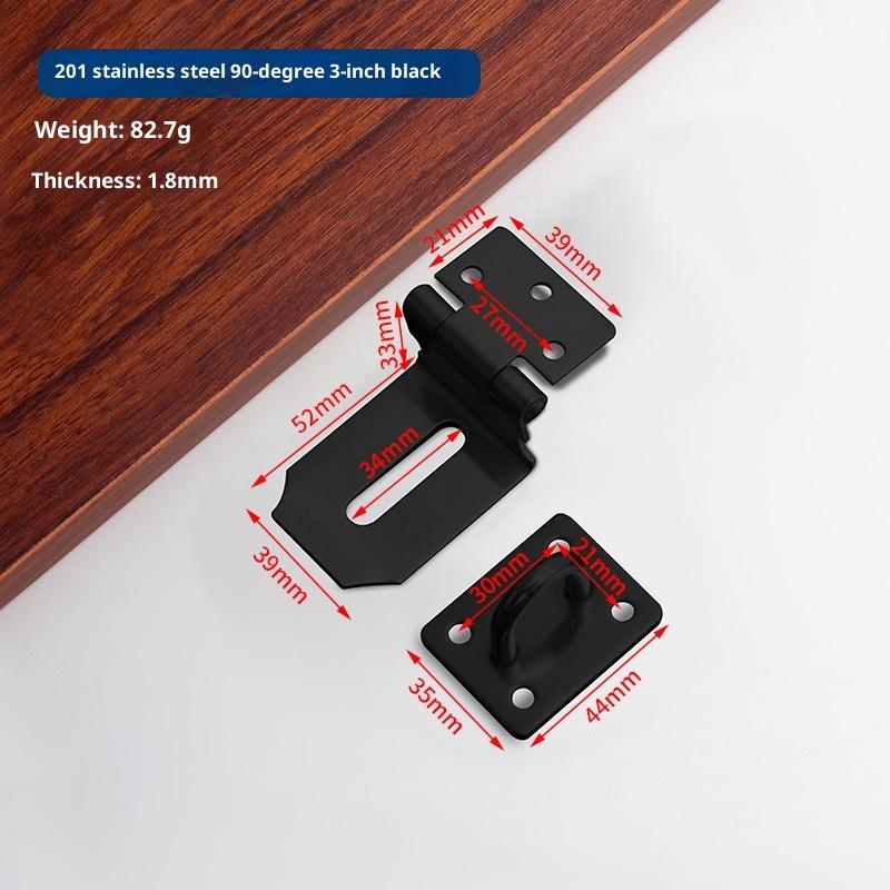 1 Set Stainless Steel Padlock Clasp Gate Hasp Staple Door 90 Degrees Latches Lock Shed Latch Household Burglar-Proof Hardware