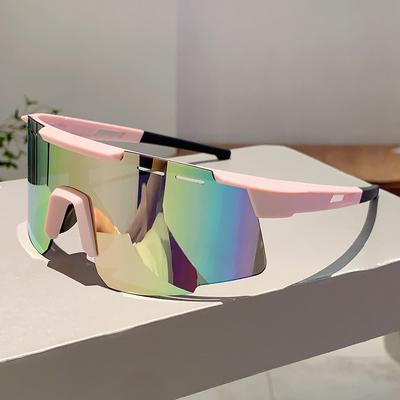 1/2 buc Ochelari de protecție la modă monobloc anti-UV pentru bărbați, de marcă de exterior, cu oglindă, ochelari de soare sport pentru femei, supradimensionați, decorativi, pentru ciclism