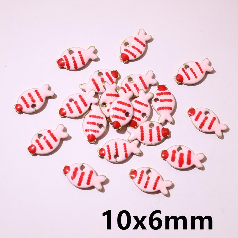 20pcs Stainless Steel Enamel Small Cute Charms Pendant Fish Starfish Coral Reef DIY Jewelry Making Accessories Findings