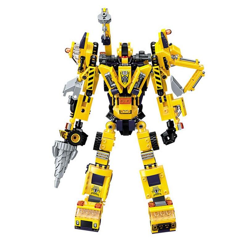 479Pcs Educational Building Blocks Toys For Kids Boys DIY Gift 1417 Engineering Crane Forklift Mixer Truck 6 IN 1 Robot Model