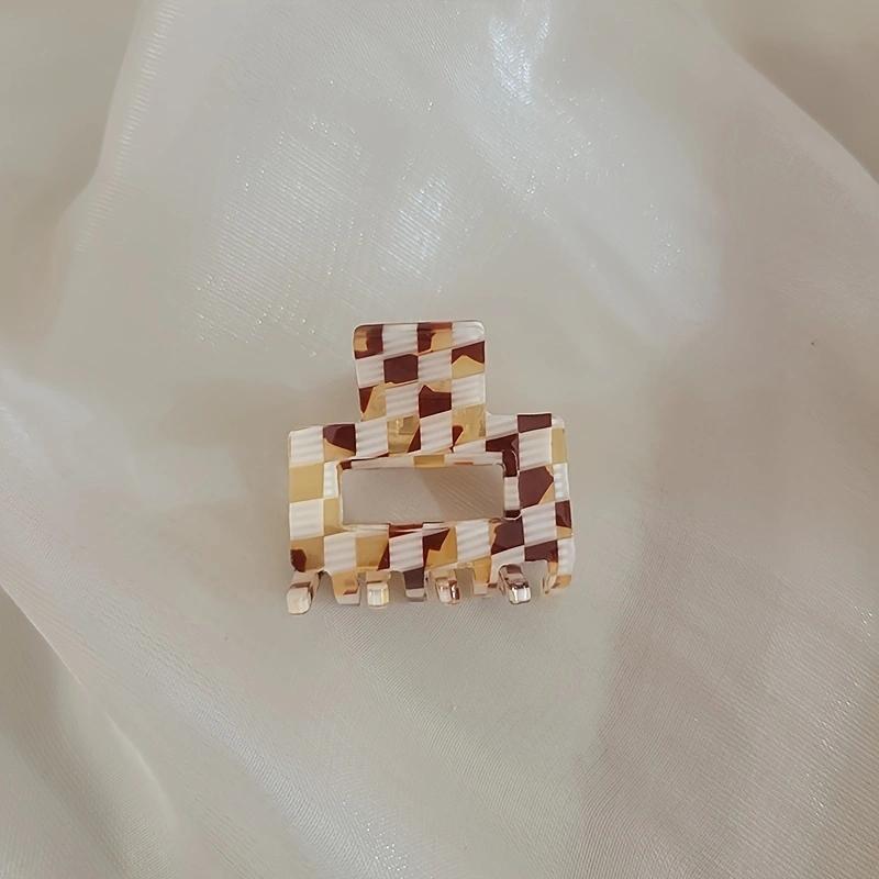 

Vintage Mini Hair Claw Clip Acetate Checkered Tortoise Colorful Small Size Shark Clip Side Pins Hairpin Women Hair Accessories