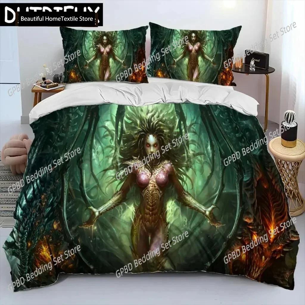 StarCraft Game Gamer PC Bedding Set Boys Girls Twin Queen Size Duvet Cover Pillowcase Bed Boys Adult Fashion Home Textileextile