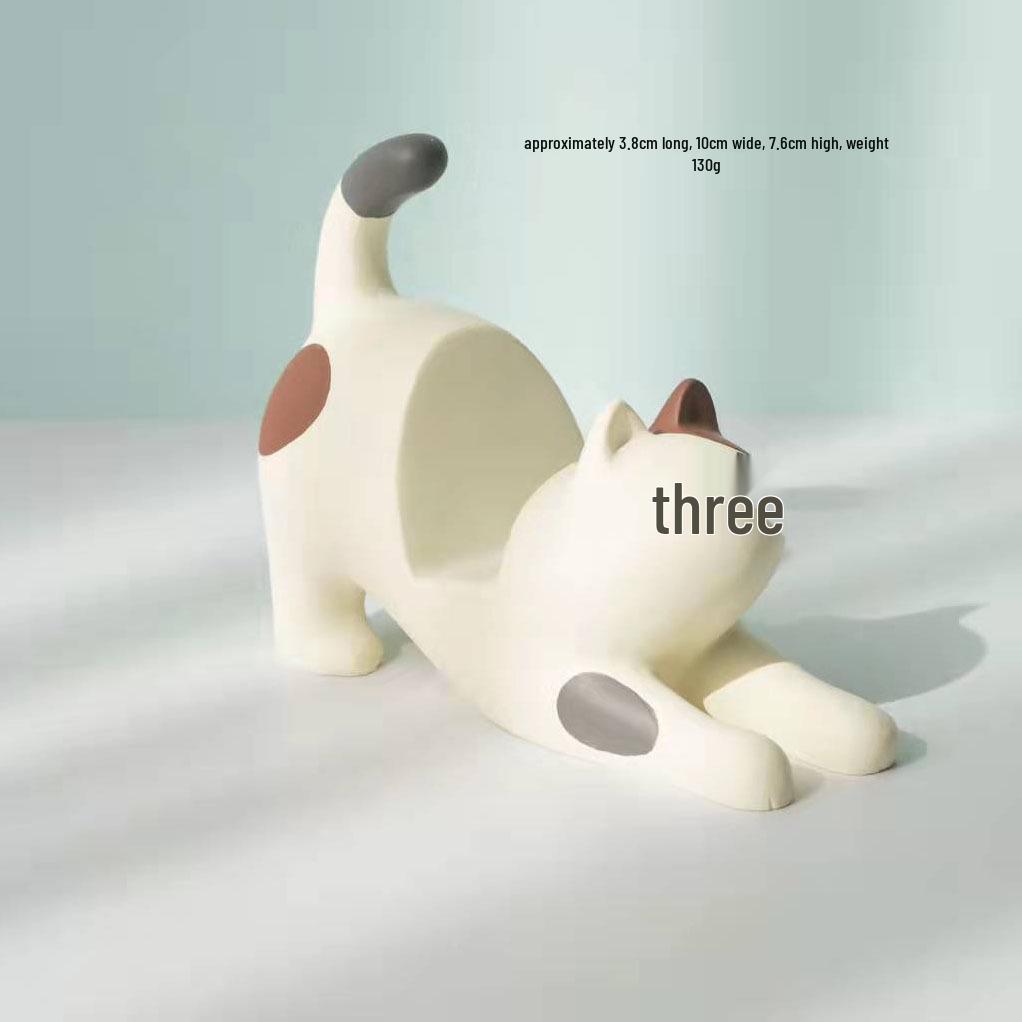 Resin Cat Stretching Phone & Tablet Holder Ornament