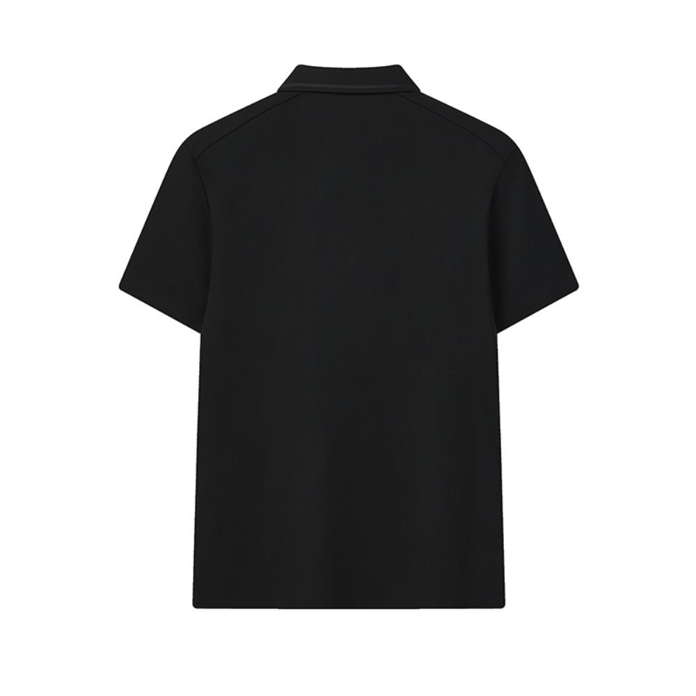 Fila Stylish Minimalist Casual Light Business Quality Versatile Comfortable Knitted Short Sleeve Polo Shirt Men Tops Black Blue F11M612106FBK