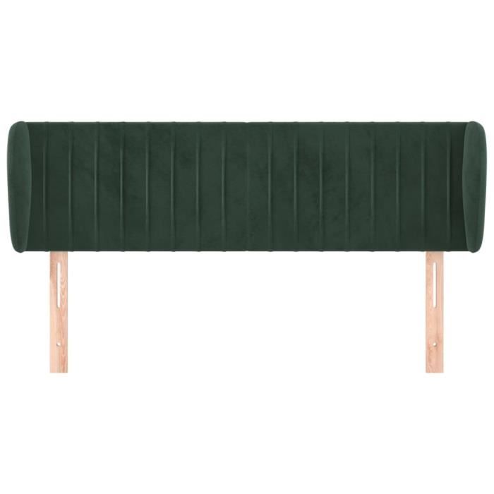VidaXL Tête de lit avec oreilles Vert foncé 147x23x78-88 cm Velours3117433
