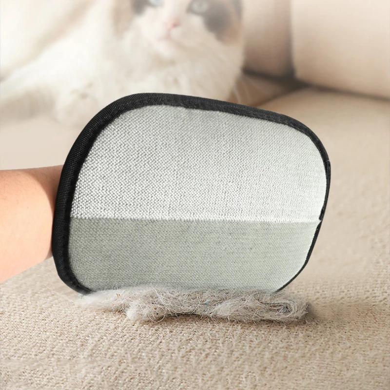 Pet Hair Remover Brush Kitten Hair Remover Gloves Deshedding Brush Glove for Dog Cat Double-Sided Fur Hair Cleaning for Carpet