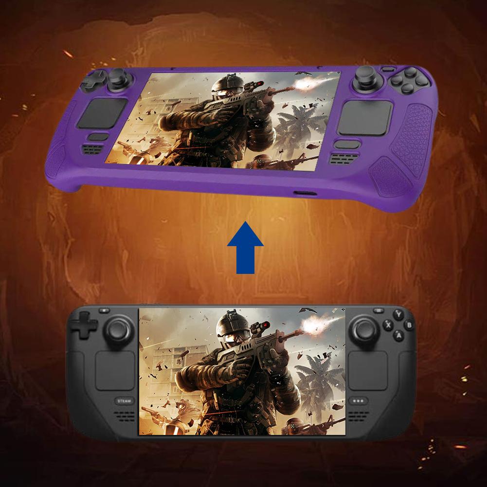 Měkké silikonové pouzdro na konzoli Protiskluzový kryt Plné pouzdro na herní konzoli s držákem Náhradní příslušenství pro Steam Deck