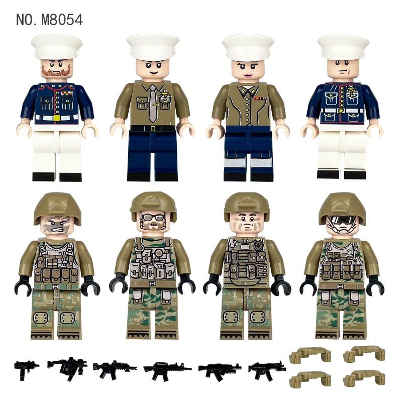 Korpus Piechoty Morskiej Meigao M8054 Klocki Minifigurka Policjanta Broń Sprzęt Transgraniczny Hurtowa Sprzedaż Klocków Zabawki dla Dzieci
