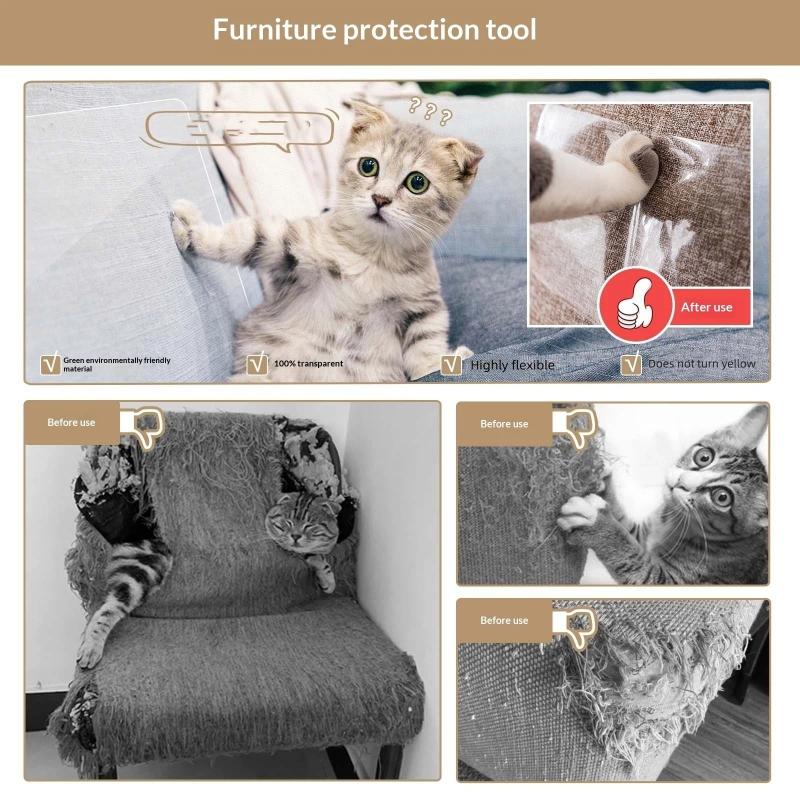 Easy Apply Anti Cat Scratch Tape 1 Roll Furniture Protector for Household Use