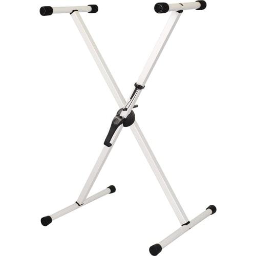 

KC Kyoritz Keyboard Stand, X-Shaped, Single Leg, Adjustable Height, Dual Safety Functions, KYBS-S/WH, White (Weight Capacity: Approx. 55kg)