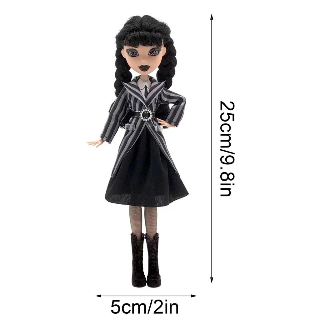 25cm Wednesday Addams Cute Action Figure Children Toys Addams Family Anime BJD Doll Room Decoration DIY Model Birthday Gifts