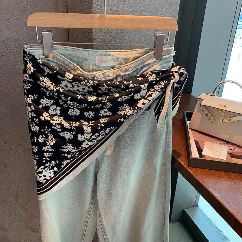 Premium Versatile Frame Scarf Outdoor Personalized Wear Waist Decoration Triangle Scarf Sun Protection Neck Scarf Silk Scarf