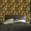 Golden Hibiscus Ochre Wallpaper, Fine Detail for Living Room and Bedroom 50x1000