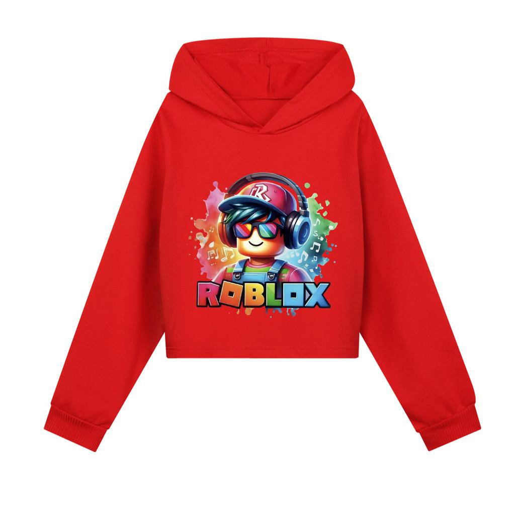 5528 Fashion Kids Girls Roblox Printed Outerwear Casual Long Sleeves Hoodies