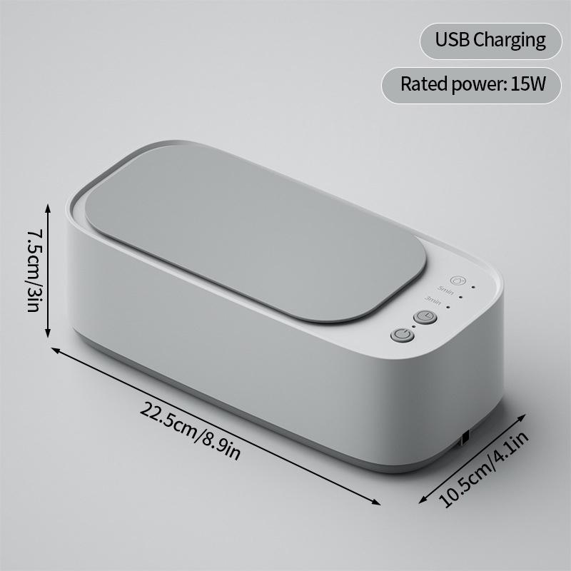 

Портативная функциональная бытовая чистящая машина с высокочастотным кольцом для чистки очков, часов, ювелирных изделий, щетки серый