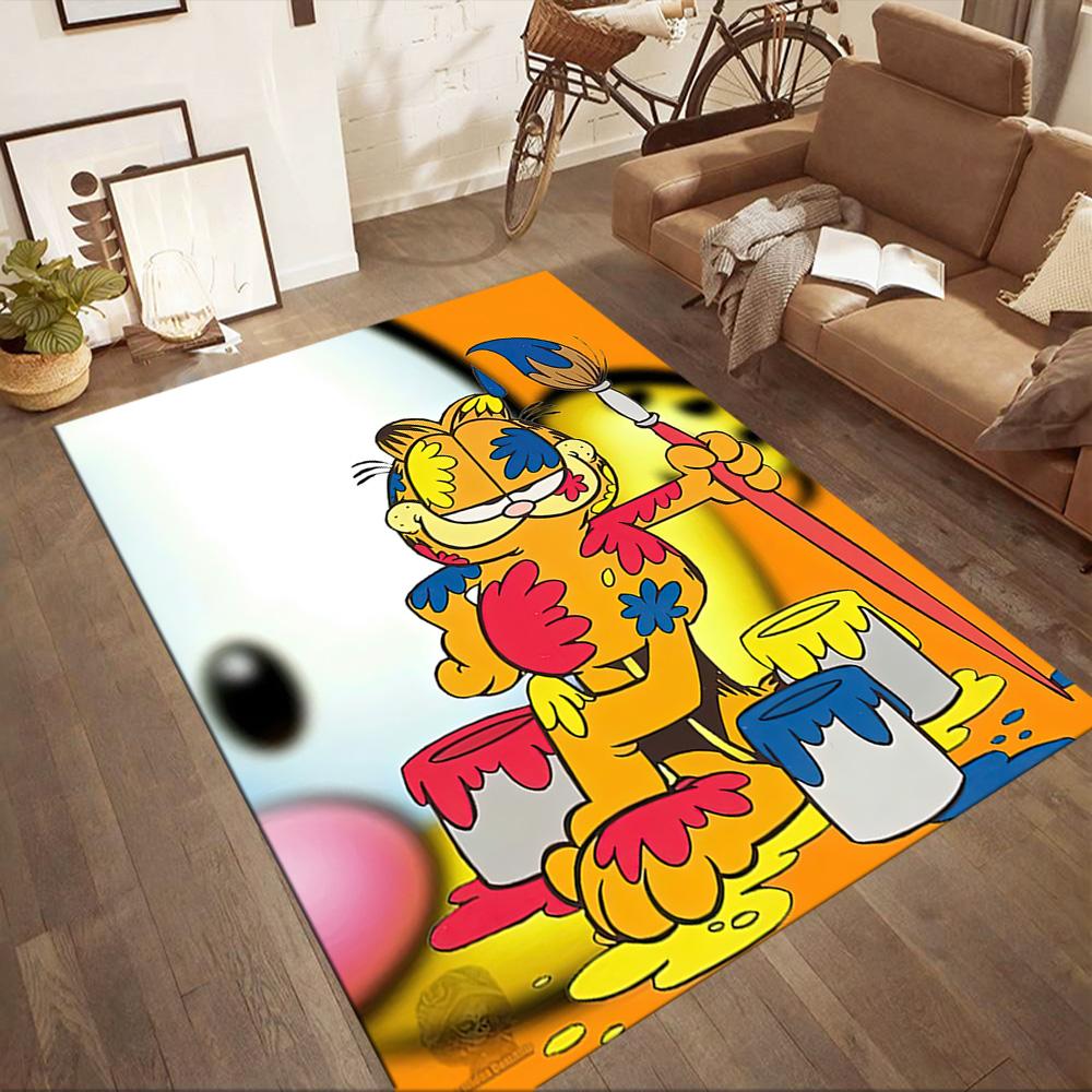 Garfield On Stage Square rugs are a great choice for living rooms, bedrooms, home décor, and as gifts