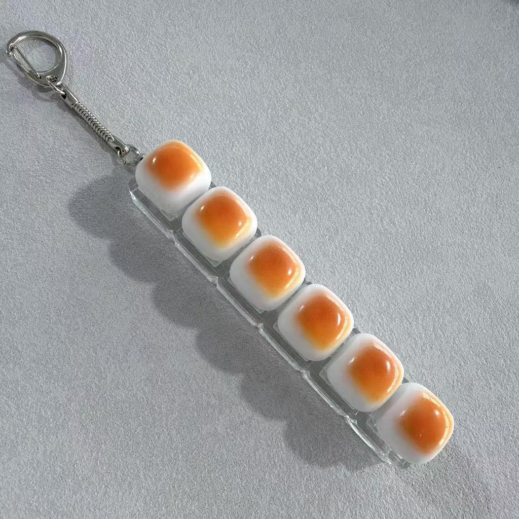 New Simulation Bread Key Decompression Light Key Chain Creative Mechanical Keyboard Button Decompression Fingertip Sensory Toys
