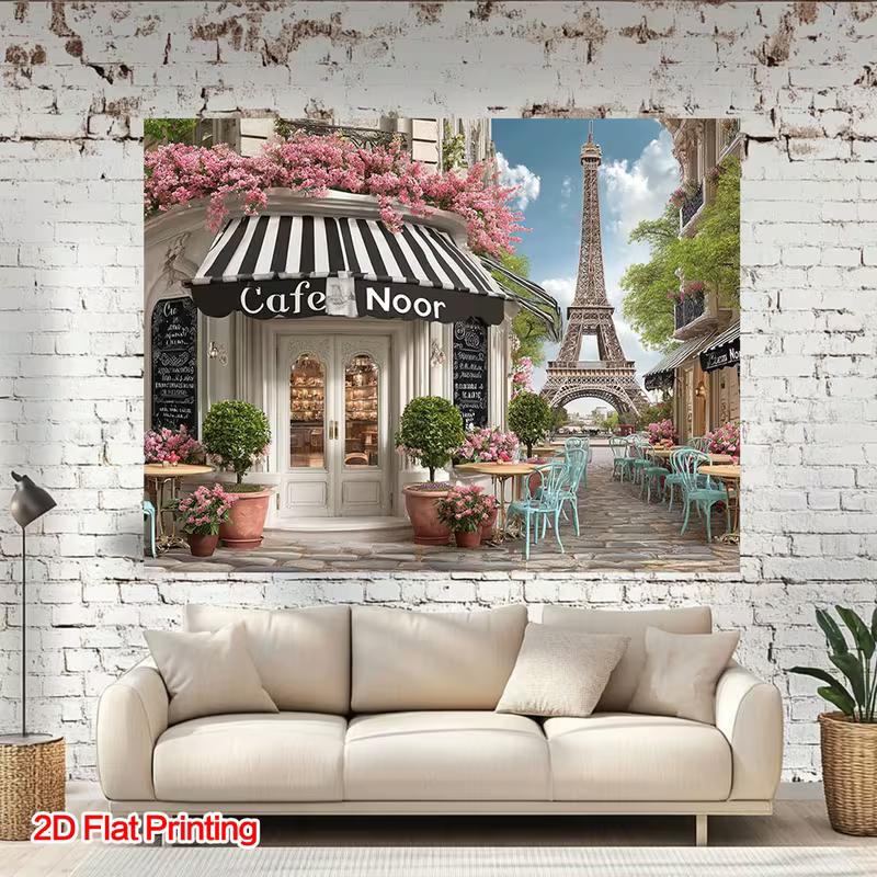 2D Paris Café Noor Fotografie Hintergrund mit Eiffelturm