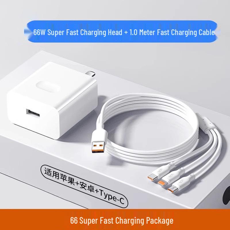Universal Fast Charge 3-in-1 Multi-Port Cable: Type-C, Android, 3-Head