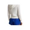 Polo Ralph Lauren Double Zipper Closure Hooded Long Sleeve Knit Sweater Women sweater White 211959124-002